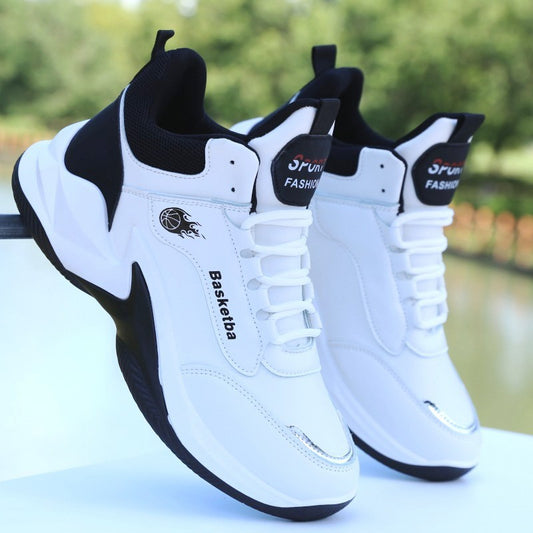 2025 New Basketball Shoes, Autum Men's Shoes, Wear-Resistant, Non-Slip, Student Running Shoes, Waterproof Leather High-Top Sports Shoes