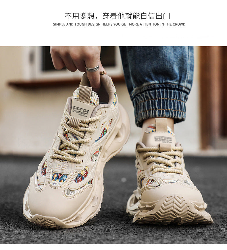 Men's Shoes 2026 New Spring Breathable Trendy Sports Casual Running Shoes for Teenagers Shock-Absorbing Height-Increasing Dad Sneakers