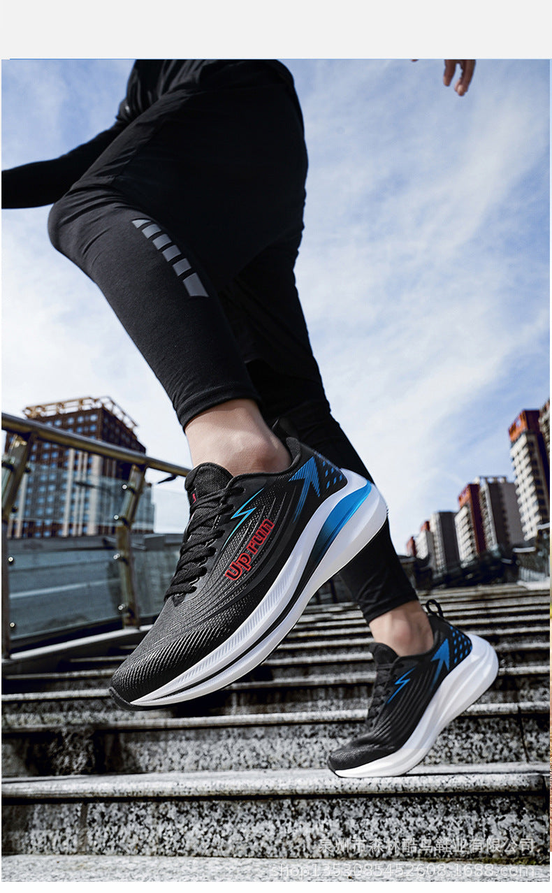 Up run2024 autumn new fashion lightweight running shoes teenagers students running shoes soft bottom leather sneaker