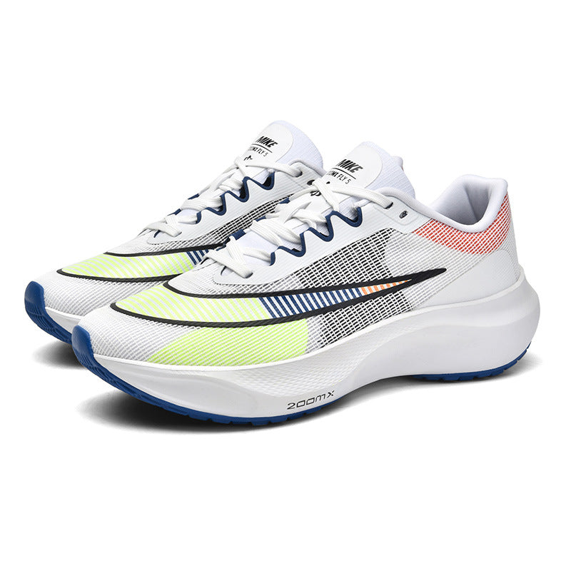 Men's Mesh Rebounding Cushioning Wear-Resistant Carbon Plate Lightweight Non-Slip Running Shoes Shock-Absorbing Flat-Soled Running Shoes Thin Low-Cut Style