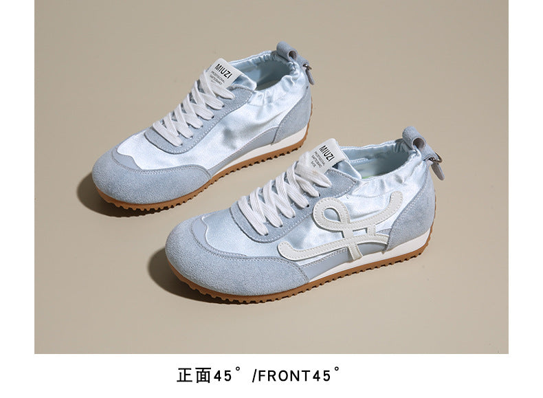 Women's 2025 New Summer Breathable Sports Shoes with 6cm Hidden Height Increase, German-Style Retro Running Shoes