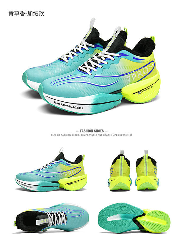Running shoes winter fleece-lined mesh flying 3c boys sports running shoes