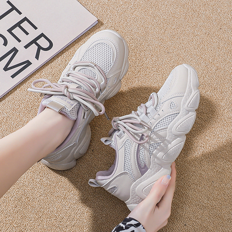 Women's Shoes 2024 New Summer Mesh Breathable Lightweight sneaker Shock Absorbing Running Dad Shoes Soft Bottom Thin Mesh Shoes