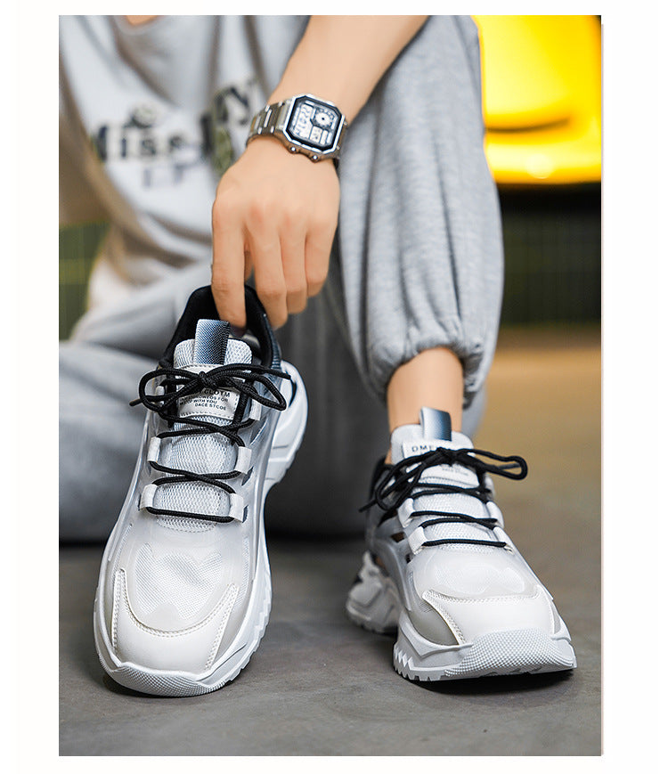 2025 New Summer Men's Sports Shoes for Students, Breathable Mesh Popular Mecha Hollow Frame Casual Sports Shoes