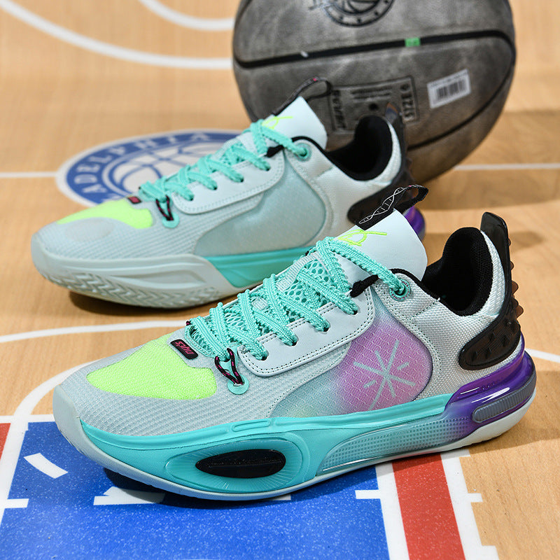 Basketball Shoes Men's New Breathable Non-slip Shock Absorption Wear-resistant Rebound Practical Training Shoes Sports Shoes for Young Students
