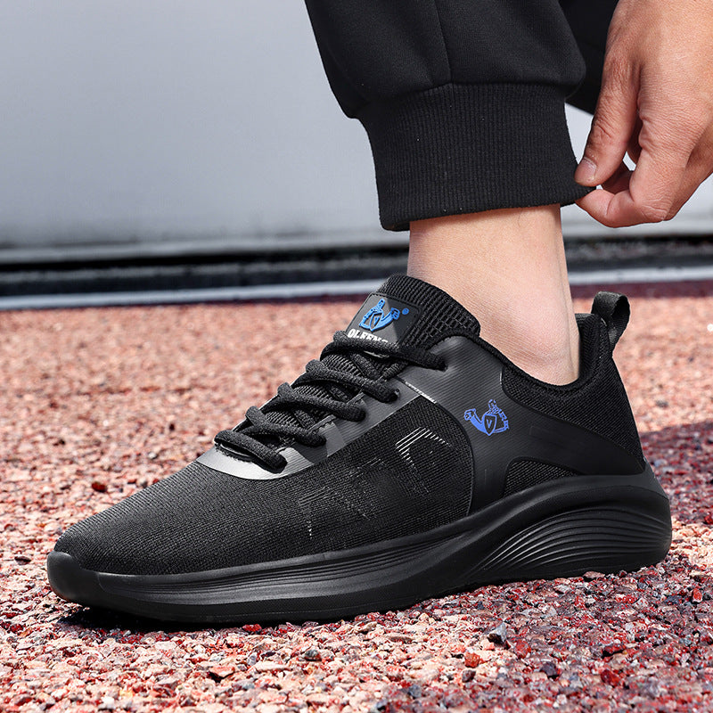 Large Size 45 New Breathable Lightweight Men's Running Shoes, High-End Trendy White Sneakers, Fashionable Sports Running Shoes