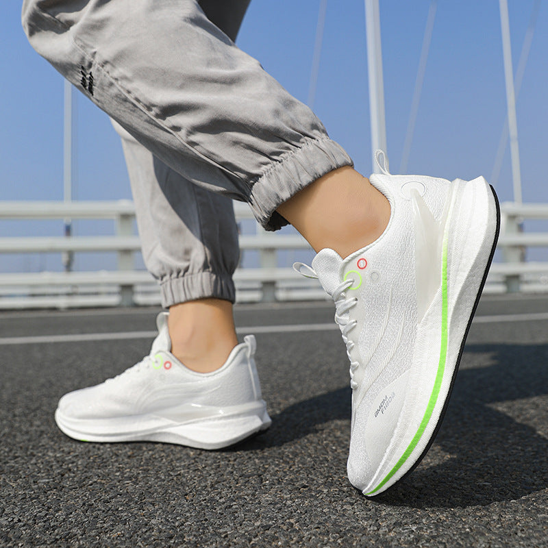 Running Shoes, Sports Shoes, Racing Shock-Absorbing Ultra-Light Running Shoes for Male Teenagers and Students, Carbon Plate Racing Breathable Fly-Woven Mesh