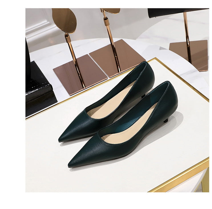 Fashion pointed toe mid heeled shoes 4 cm Stilettos Occupation OL Office shoes low-heel women shoes Kitten high heels Pumps Lady