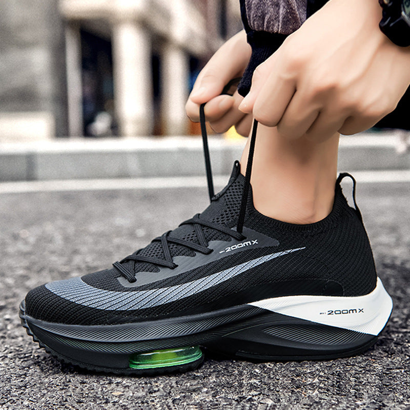 New Running Trendy Shoes Men's Air Cushion Shock Absorption 2025 Spring Lightweight Student Sports 46 Large Size Men's Shoes Casual and Breathable
