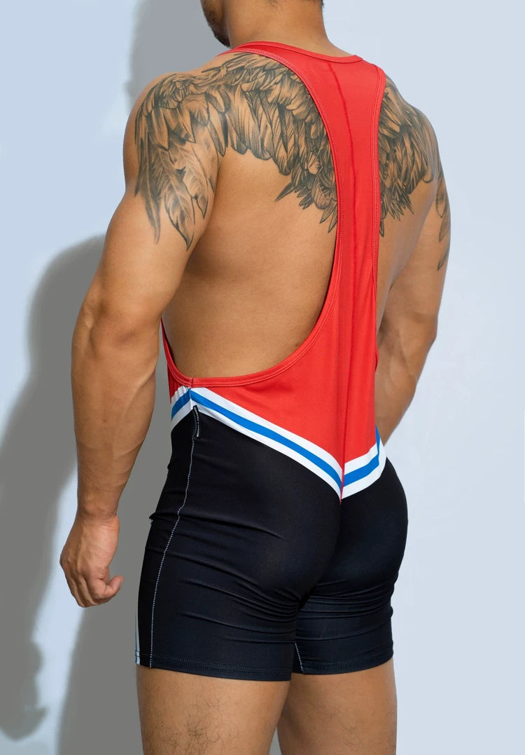 Underwear Sport Wrestling Corset Bodysuit Men Shape Wear Elasticity Man Party Suit