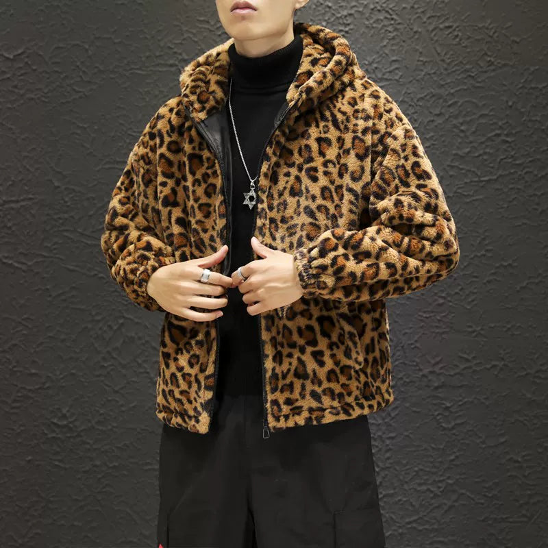 2025 Fall/winter Leopard Print Jacket Loose and Comfortable Cotton-padded Jacket Fashion Men's and Women's Autumn Warm Jacket