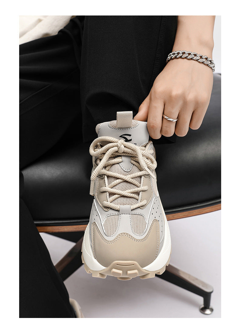 HOBIBEAR Men's Shoes Spring and Autumn Trendy Brand Breathable Thick-soled Torre Shoes Men's Casual Running sneaker Youth Trendy Shoes