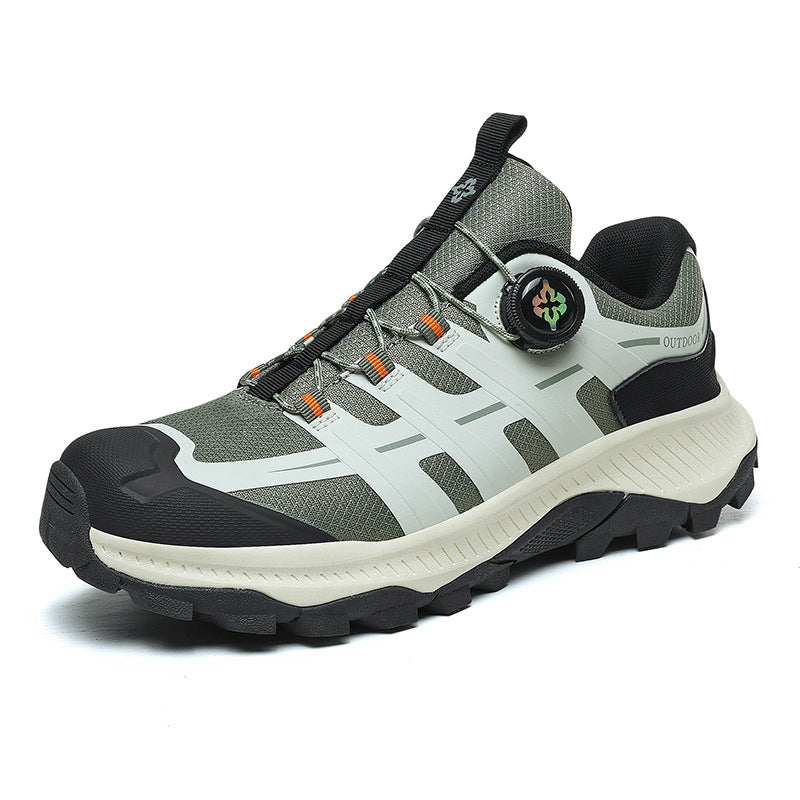 Rotating Buckle Anti-Slip Hiking Shoes for Men, Water-Repellent Cross-Country Running Shoes, Cushioning Outdoor Sports Shoes, Wear-Resistant Hiking Shoes