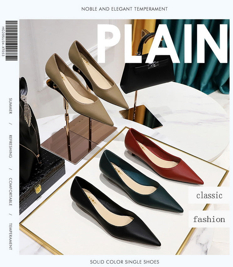 Fashion pointed toe mid heeled shoes 4 cm Stilettos Occupation OL Office shoes low-heel women shoes Kitten high heels Pumps Lady