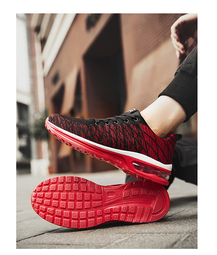 Men's Shoes 2025 Spring New Fluorescent Green Sports Breathable Mesh Air Cushion Non-Slip Casual Lightweight Couple Running Shoes