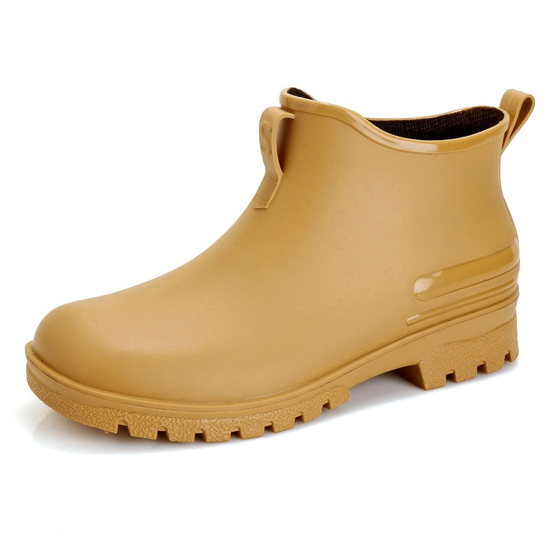 Water Shoes for Women, Chelsea Style with Fleece Lining, Short Rain Boots for Men, Low-Top Rubber Shoes for Men and Women, Non-Slip and Wear-Resistant