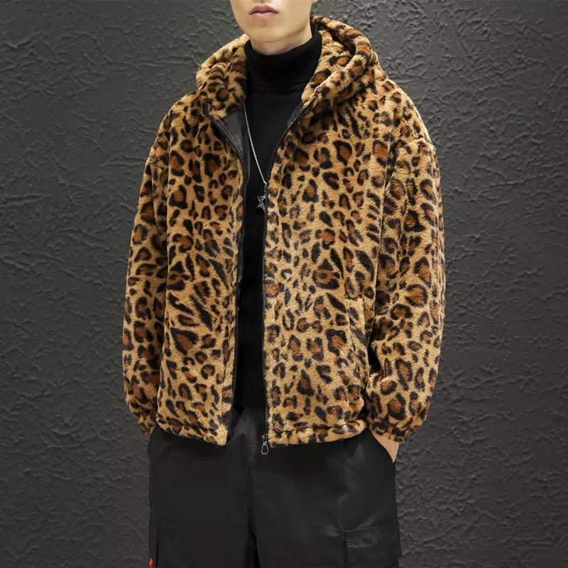 2025 Fall/winter Leopard Print Jacket Loose and Comfortable Cotton-padded Jacket Fashion Men's and Women's Autumn Warm Jacket
