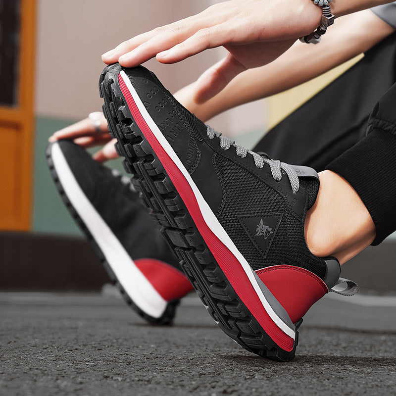 Summer Sports Shoes for Men, Casual Running Shoes, Breathable Mesh Shock-Absorbing Lightweight Soft-Soled British Style Men's Shoes, Moral Training Shoes