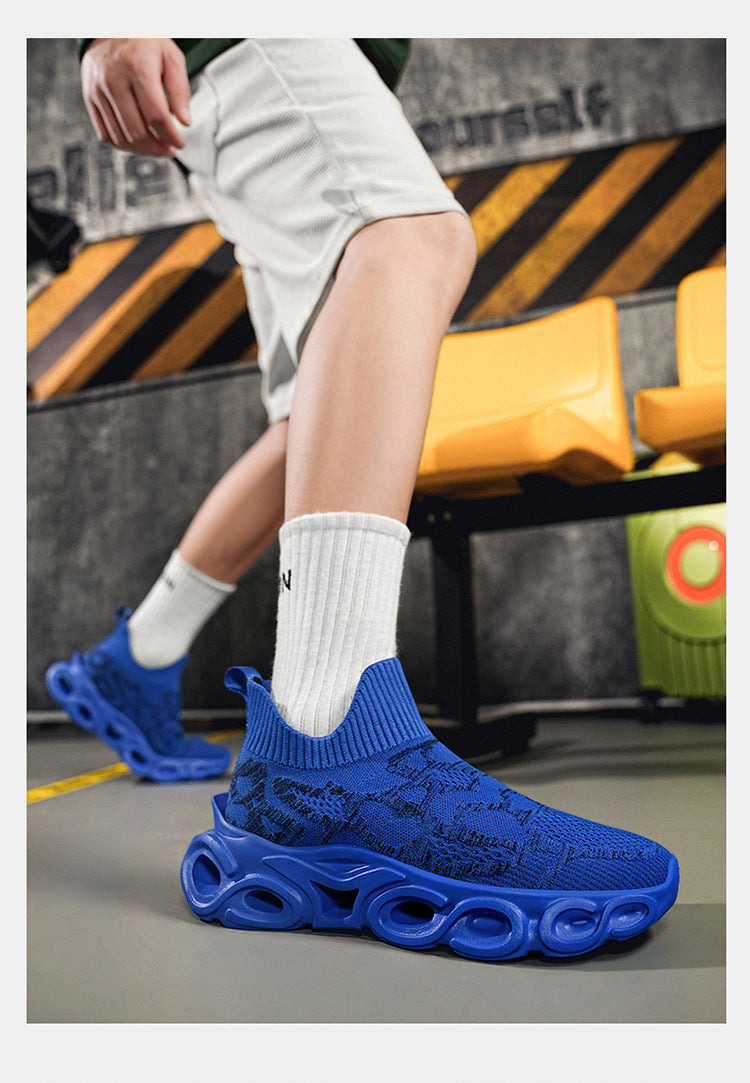 Men's Shoes Summer Breathable Flying Knitting Socks Men's Mesh Shoes Casual sneaker Blade Cross-border plus size Running Shoes Trendy