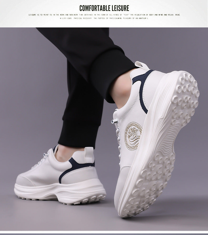 Men's Sports Shoes 2026 New Trendy Genuine Leather Lightweight Soft-Soled Soft-Surface Casual Shoes for Male Students Running Outdoor Men's Shoes
