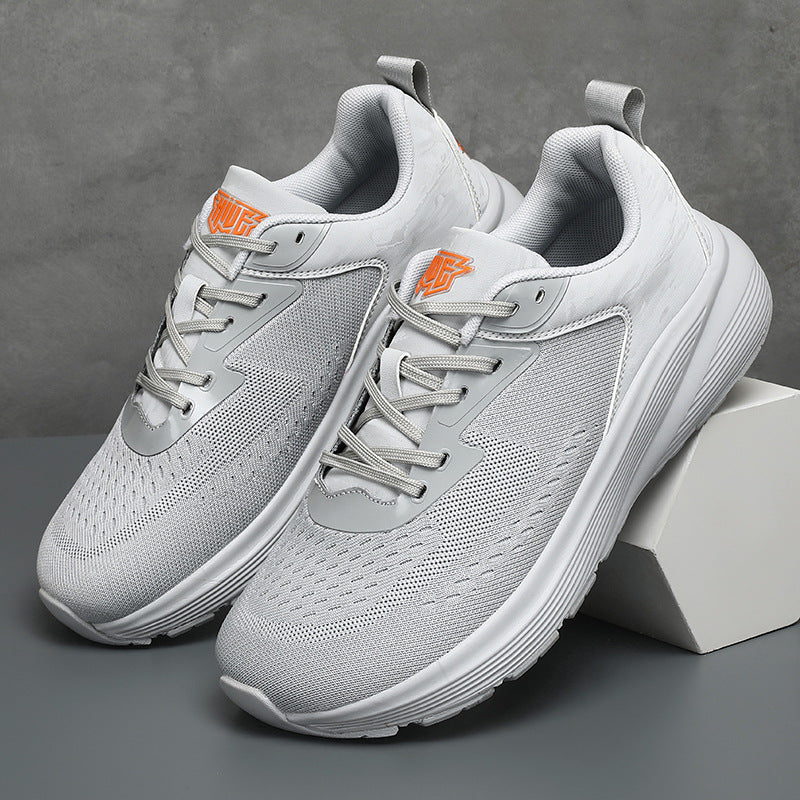 2025 New Couple Running Shoes Lightweight Shock-Absorbing Breathable Sports Shoes for Men and Women Youth Travel White Shoes Cross-Border