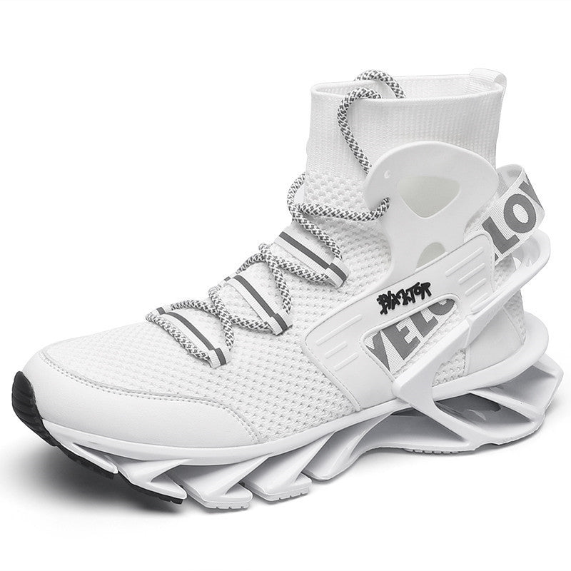 Cross-Border Large Size Men's Shoes, Trendy Height-Increasing Shoes, Men's Shock-Absorbing Running Shoes, Autumn Breathable Thick-Soled Soft-Soled Basketball Sports Running Shoes