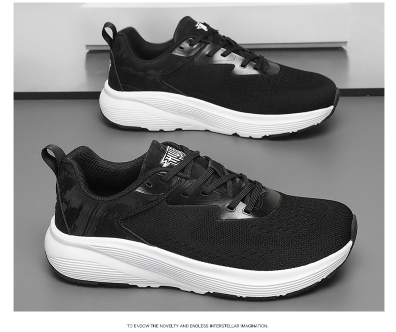 2025 New Couple Running Shoes Lightweight Shock-Absorbing Breathable Sports Shoes for Men and Women Youth Travel White Shoes Cross-Border