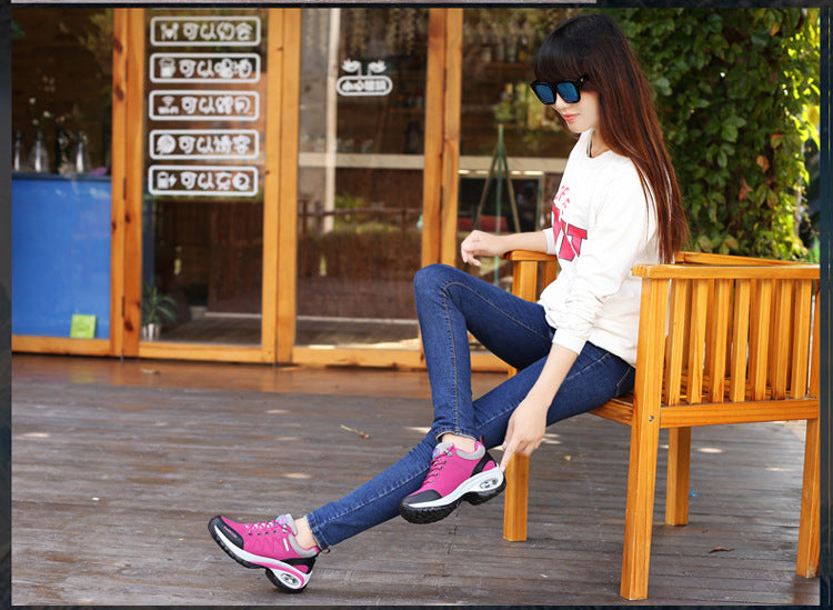 Heightened Air Cushion Women's Shoes Hiking Shoes Outdoor Shoes Casual Non-slip Breathable sneaker 41 Breathable plus size 42