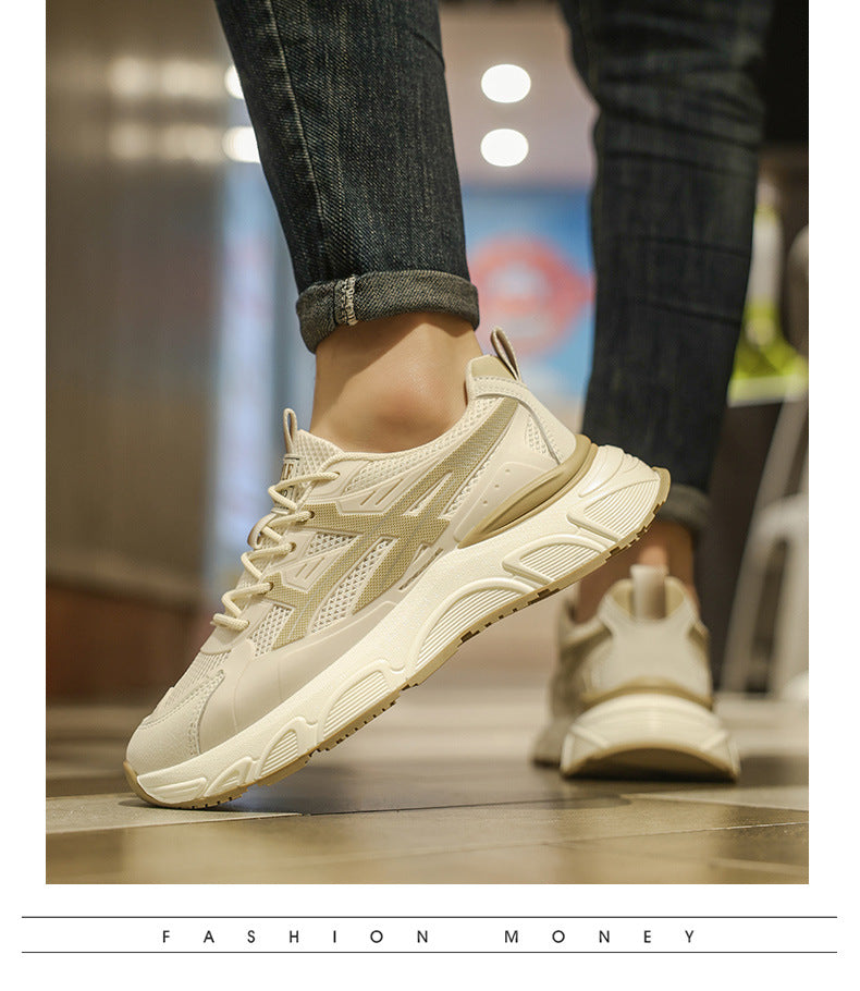 Men's New Spring Casual Comfortable Outdoor Versatile Soft-Soled Running Height-Increasing Sports Shoes for Students and Dads Trendy Shoes