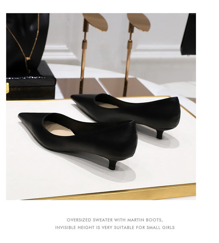 Fashion pointed toe mid heeled shoes 4 cm Stilettos Occupation OL Office shoes low-heel women shoes Kitten high heels Pumps Lady