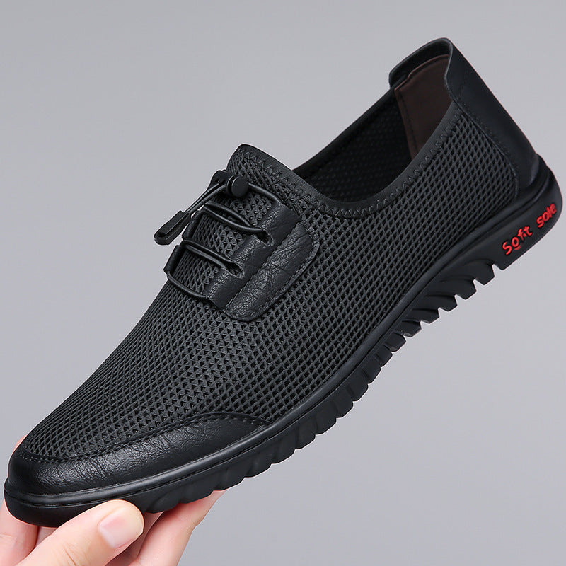 2026 Summer Men's Shoes New Sports Casual Shoes Lightweight Breathable Mesh Shoes Non-Slip Soft Sole Driving Shoes Slip-On