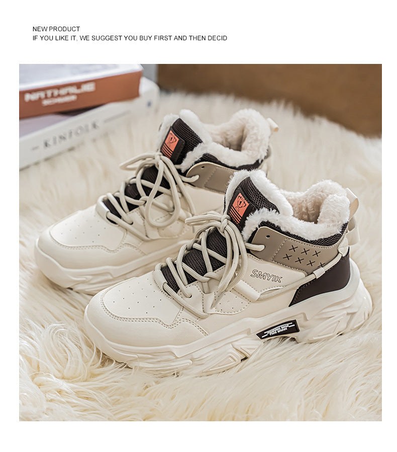 Men's Shoes New Fashion Brand fleece-lined Warm Running sneaker Increased High-end Sense Teenagers All-match Putian Torre Shoes