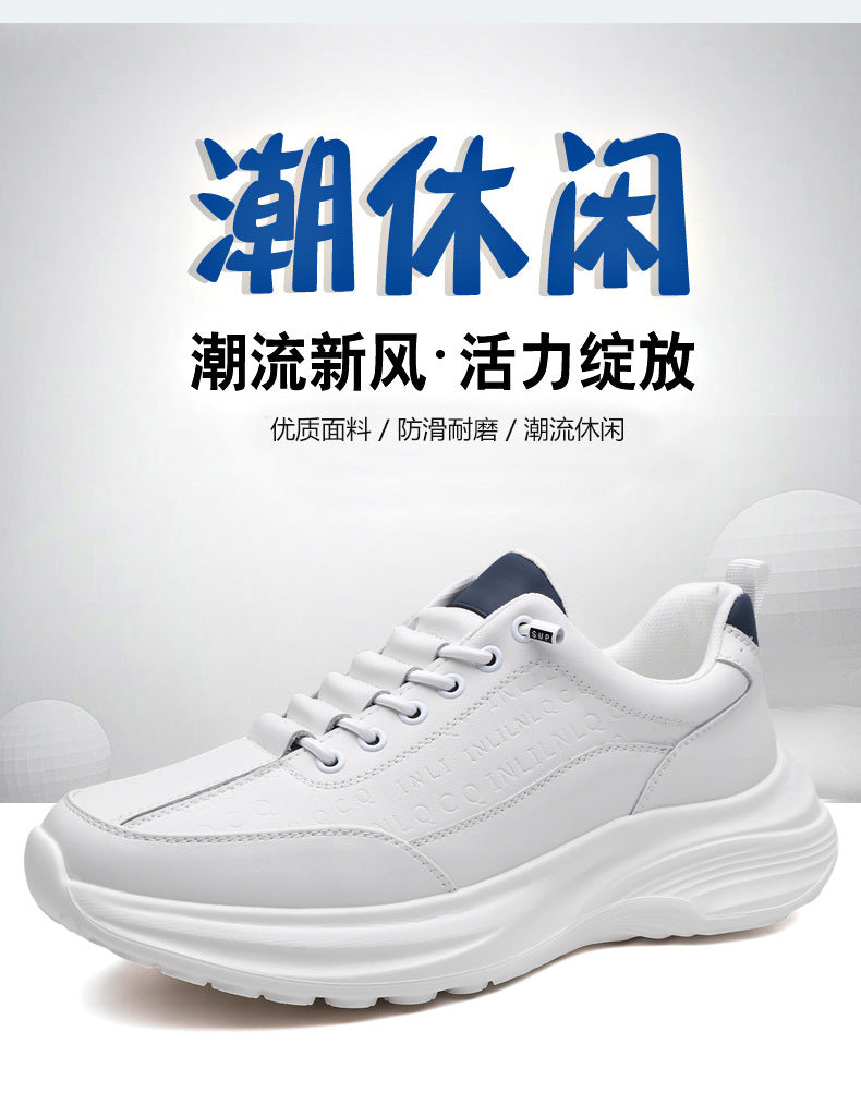 Sports Shoes for Men 2026 New Trendy Genuine Leather Lightweight Soft-Soled Casual Shoes for Students Running Outdoor High-End Men's Shoes