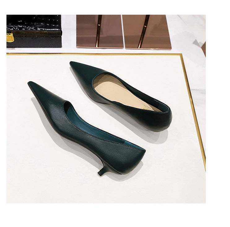 Fashion pointed toe mid heeled shoes 4 cm Stilettos Occupation OL Office shoes low-heel women shoes Kitten high heels Pumps Lady