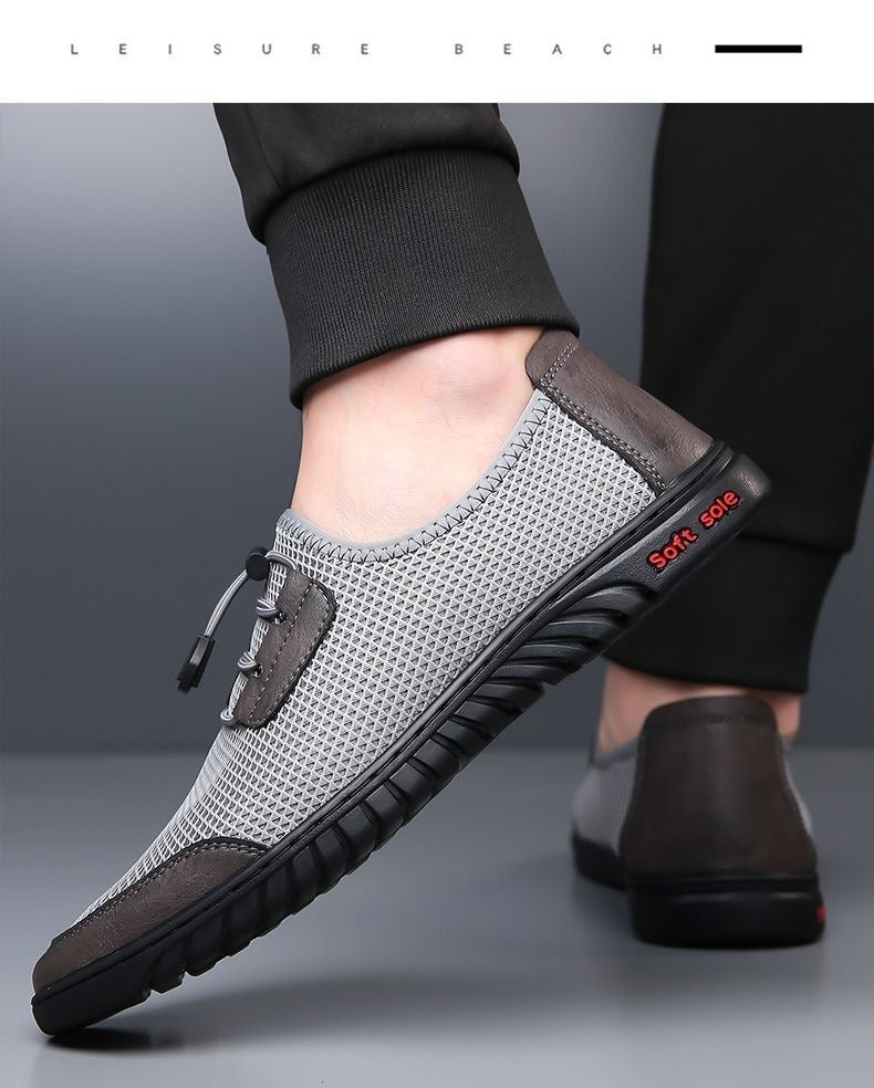 2026 Summer Men's Shoes New Sports Casual Shoes Lightweight Breathable Mesh Shoes Non-Slip Soft Sole Driving Shoes Slip-On