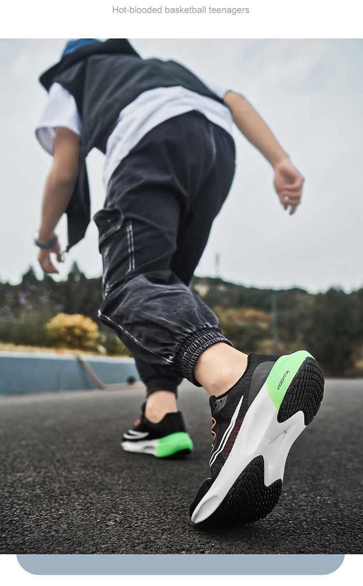Men's Mesh Rebounding Cushioning Wear-Resistant Carbon Plate Lightweight Non-Slip Running Shoes Shock-Absorbing Flat-Soled Running Shoes Thin Low-Cut Style