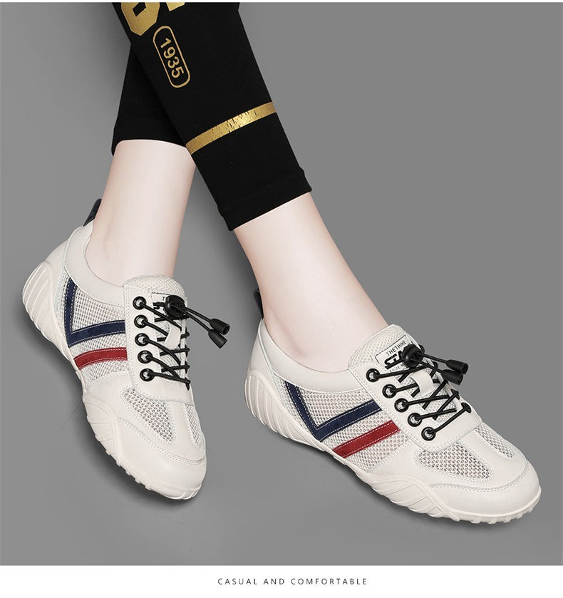 Shoes 2025 New Women's Sports Casual Shoes Ins All-match Summer Mesh Shoes Breathable Mesh Flat White Shoes Trendy