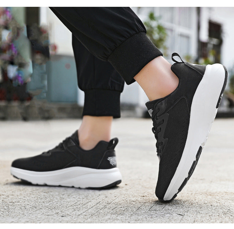 2025 New Couple Running Shoes Lightweight Shock-Absorbing Breathable Sports Shoes for Men and Women Youth Travel White Shoes Cross-Border