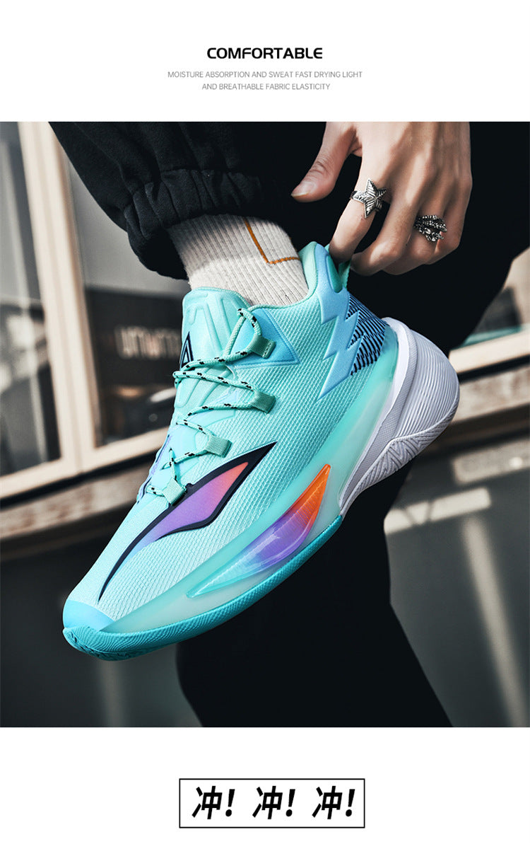 Basketball Shoes Men's and Women's Non-slip Wear-resistant Practical Training Shoes Mesh Breathable Running Sneakers for Teenagers and Students