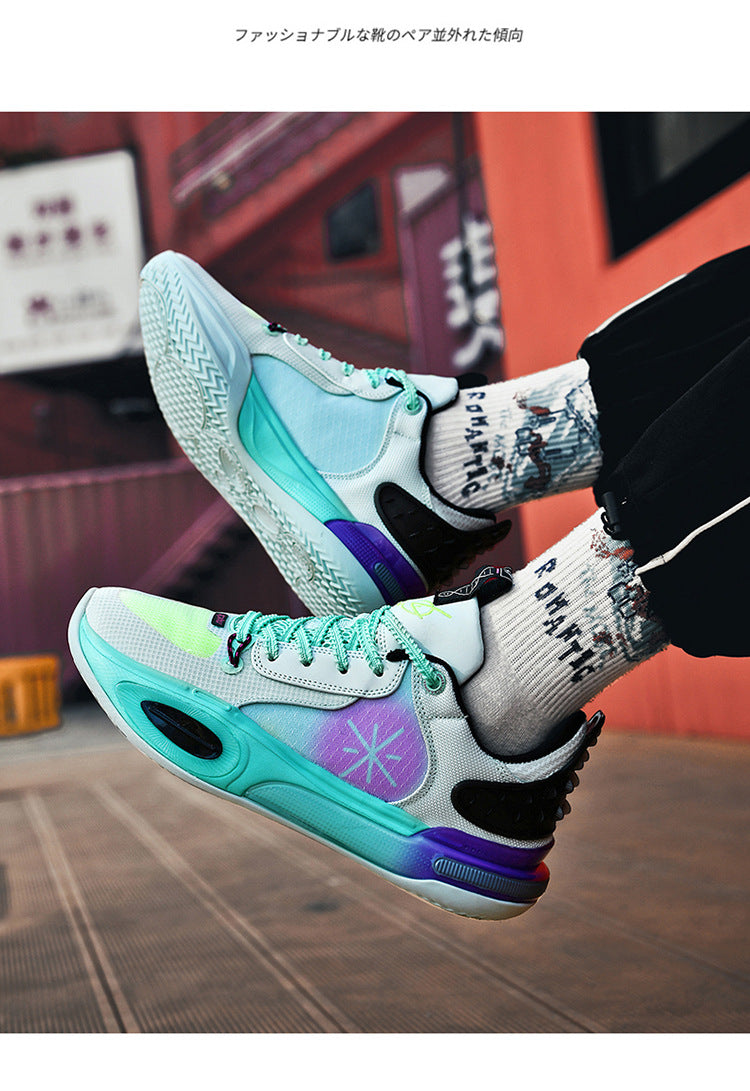 Basketball Shoes Men's New Breathable Non-slip Shock Absorption Wear-resistant Rebound Practical Training Shoes Sports Shoes for Young Students