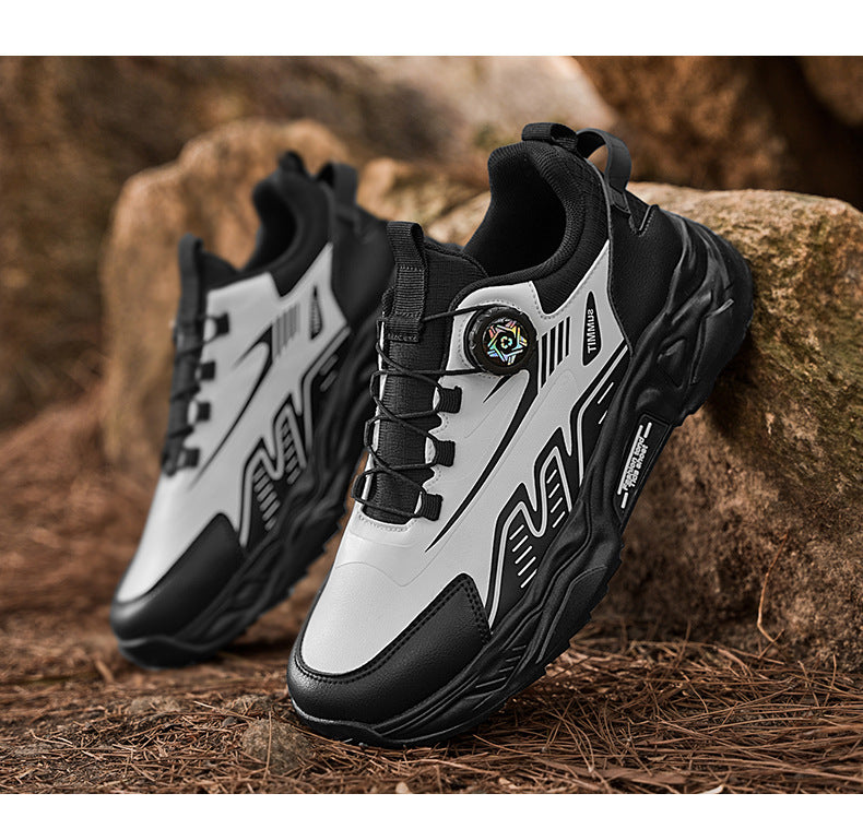 Men's Shoes Summer Breathable Lightweight Running Sports Trendy Shoes Non-slip Height-up Men's Slip-on Swivel Buckle Casual Shoes