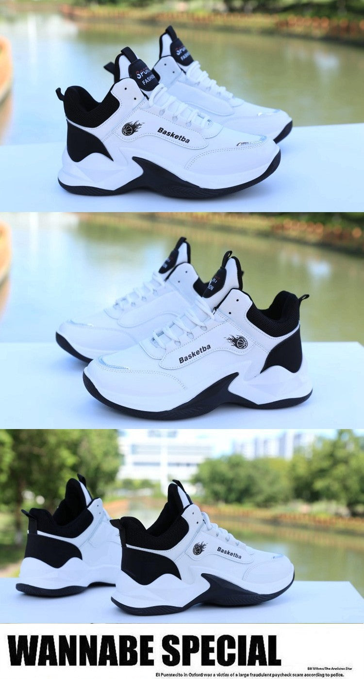 2025 New Basketball Shoes, Autum Men's Shoes, Wear-Resistant, Non-Slip, Student Running Shoes, Waterproof Leather High-Top Sports Shoes