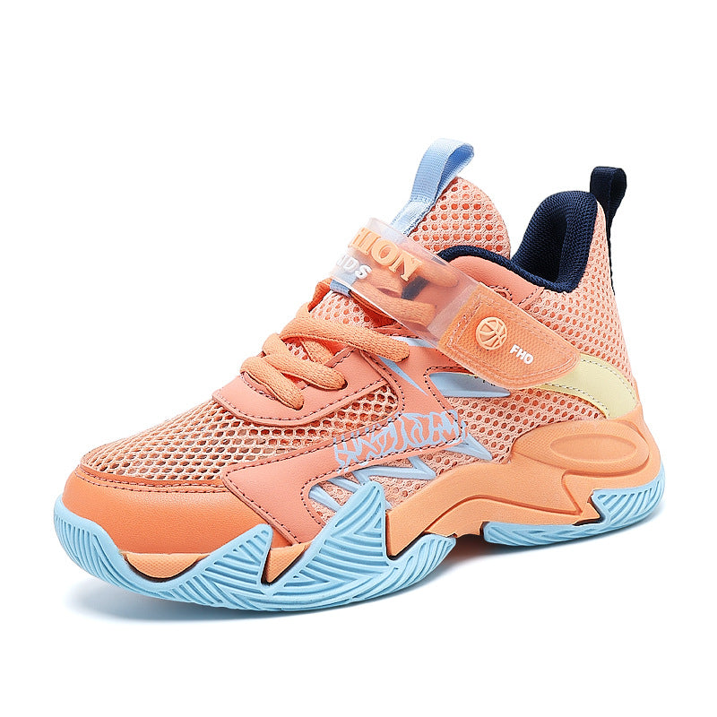 Summer New Children's Wear-Resistant Running Shoes, Mesh Breathable Casual Sports Shoes for Primary School Students, Trendy Lightweight Basketball Shoes