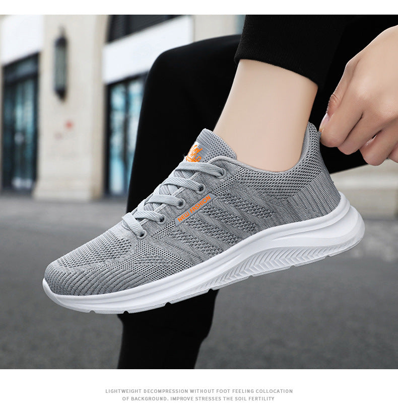 Men's Shoes 2026 Summer Running Shoes Cross-Border Wholesale Single Shoes Korean Style Soft Sole Breathable Sports Shoes
