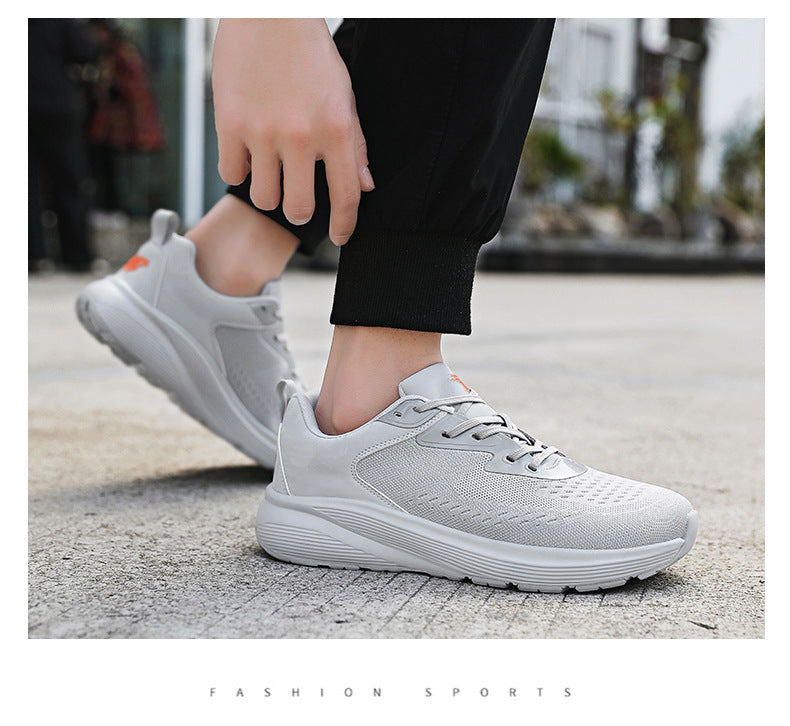 2025 New Couple Running Shoes Lightweight Shock-Absorbing Breathable Sports Shoes for Men and Women Youth Travel White Shoes Cross-Border