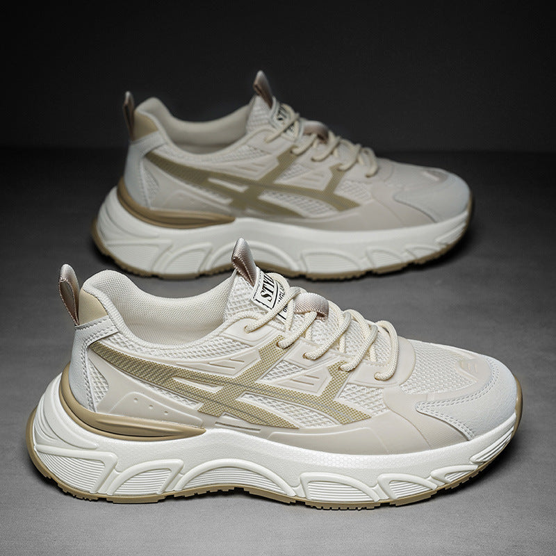 Men's New Spring Casual Comfortable Outdoor Versatile Soft-Soled Running Height-Increasing Sports Shoes for Students and Dads Trendy Shoes