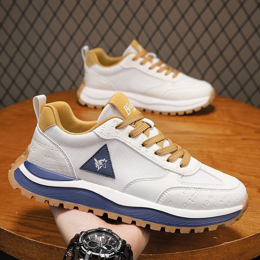 Summer Sports Shoes for Men, Casual Running Shoes, Breathable Mesh Shock-Absorbing Lightweight Soft-Soled British Style Men's Shoes, Moral Training Shoes