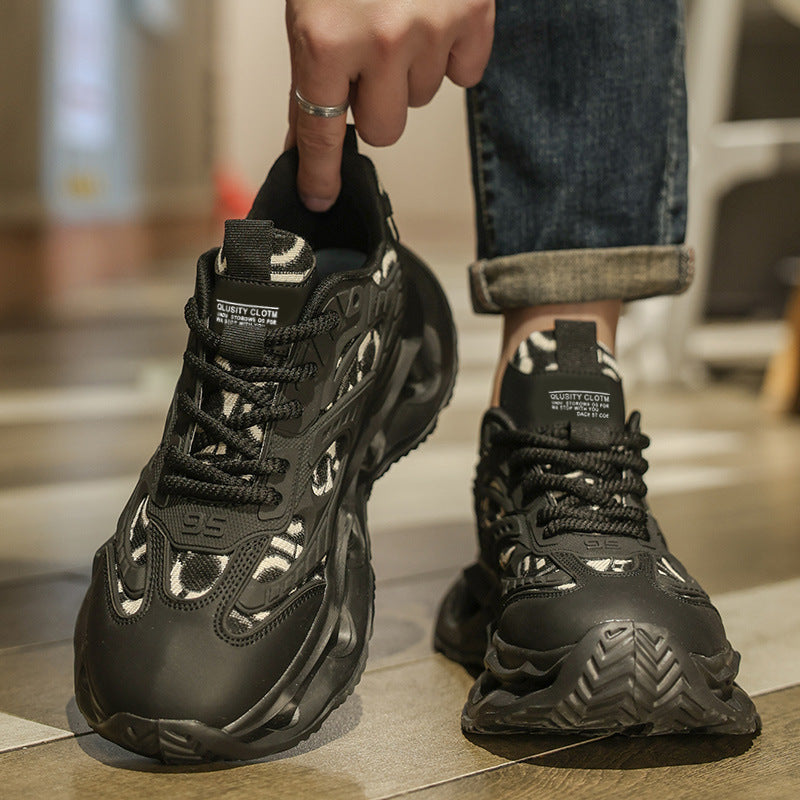 Men's Shoes 2026 New Spring Breathable Trendy Sports Casual Running Shoes for Teenagers Shock-Absorbing Height-Increasing Dad Sneakers