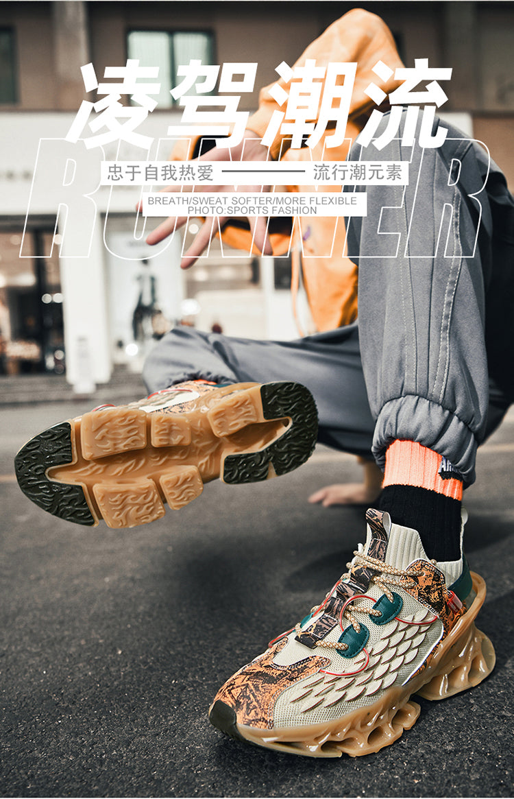 National Trend Blade Running Shoes for Men 2025 New Spring Breathable Casual Sports Shoes Youth Shock-Absorbing Running Shoes