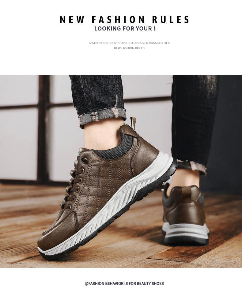 Casual Sports Leather Shoes Men's 2025 New Soft Sole Non-Slip Wear-Resistant Lightweight Fashionable Breathable Forrest Gump Shoes sneaker